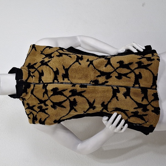 Kerrits Black Brown Abstract Print Western Equestrian Cowgirl Fleece Vest Size M - Picture 2 of 14